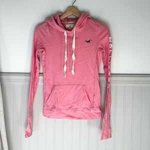 Y2K Hollister Small Pink Hooded Long Sleeve Tee
